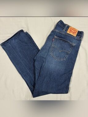 Levi's Men's 501 38 X 34 Original Straight Fit button Fly Jeans - Dark Wash